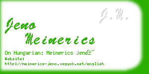 jeno meinerics business card